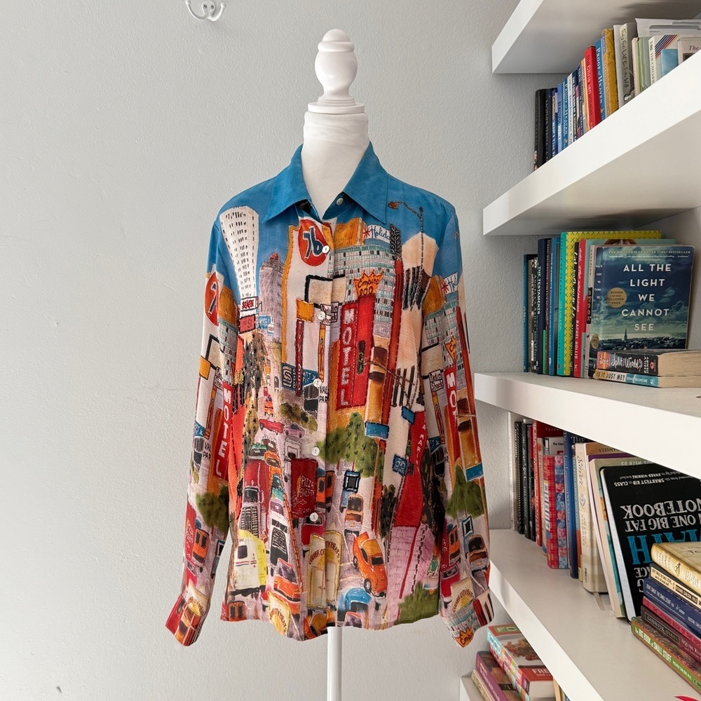 Nicole Taylor silk NYC blouse Embellished Medium
